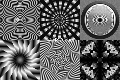 Collection black and white - HS Alpha 3D, optische Täuschungen in monochrom