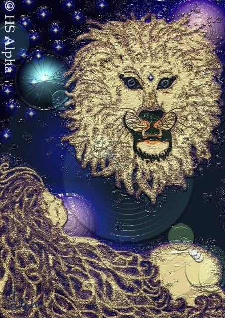 Löwe & Jungfrau- Lion & Virgin - dark version - hsalpha