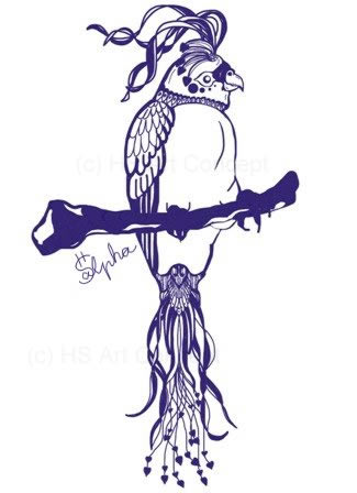 Paradiesvogel - Illustration - hs alpha
