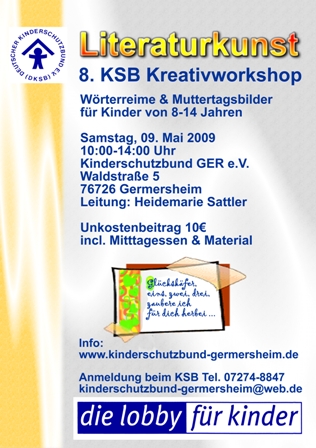 Flyer Kreativworkshop Kinderschutzbund Germersheim e.V. - hs alpha